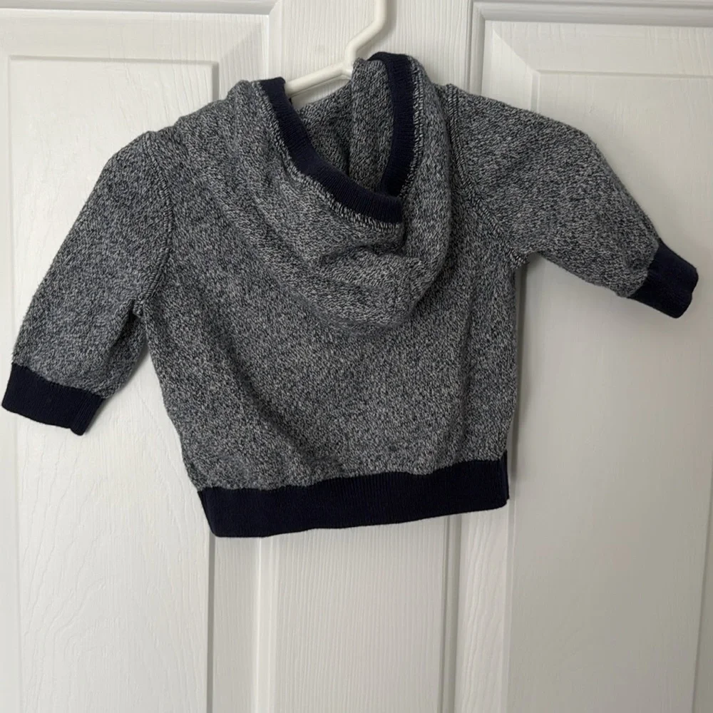 Baby Gap Marled Zippered Sweater Hoodie in Dark Night Size 3-6 Months